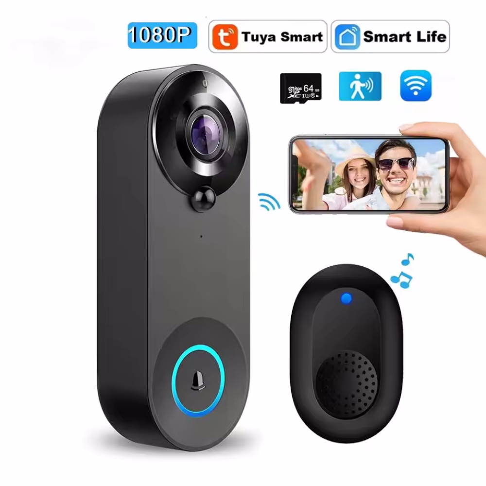 Home Security Doorbell Camera - Tuya 1080P Draadloze WIFI Deurbel Video-intercom