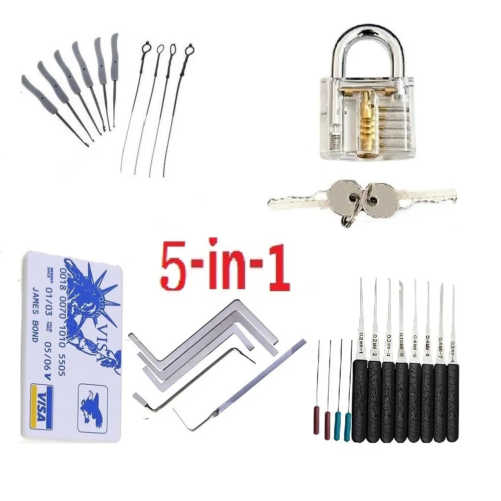 Lock Picking Set - 5IN1 Gebroken slot afhaalgereedschap Set roestvrijstalen