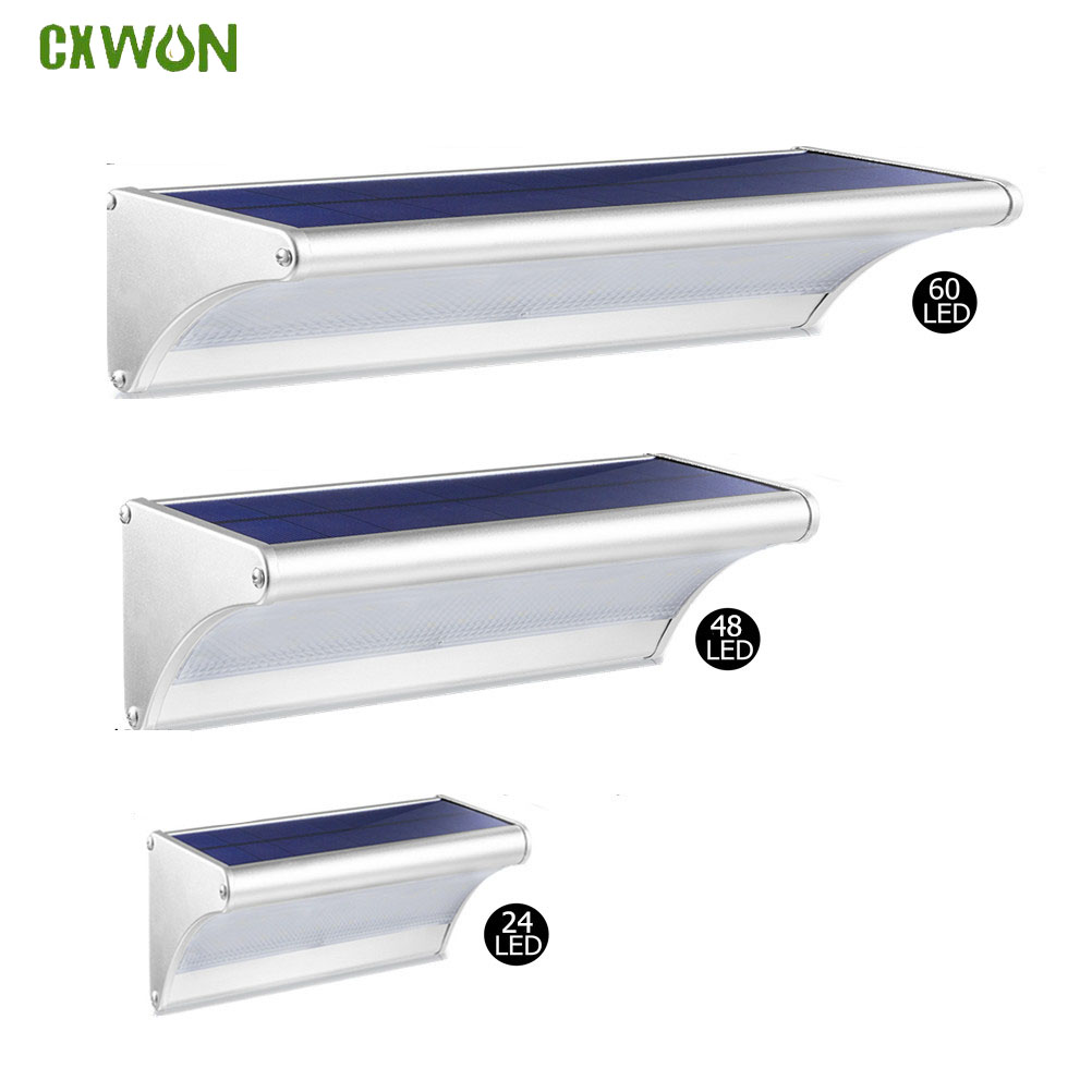 Home Security Flood Lights - Outdoor Solar 60/48/24Led Lamp Waterdicht Bewegingssensor