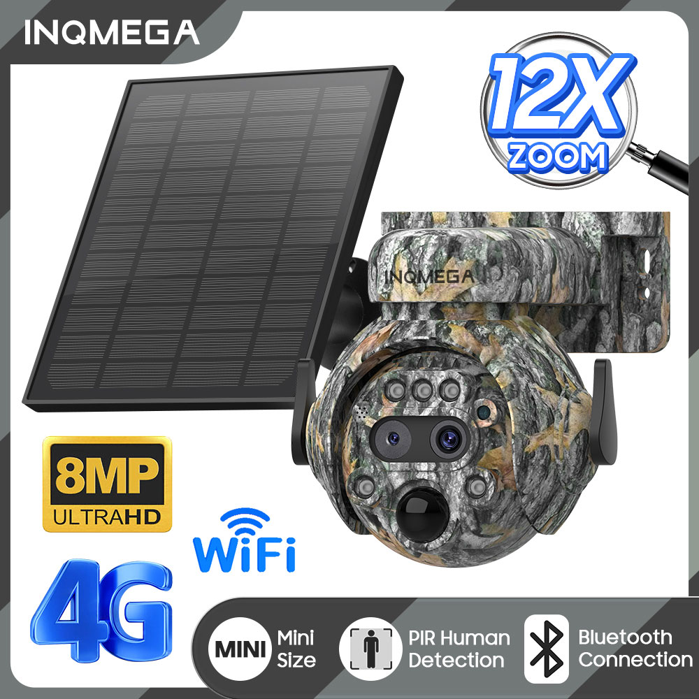 Home Security Panel - INQMEGA 8MP Camera op Zonne-energie 4K