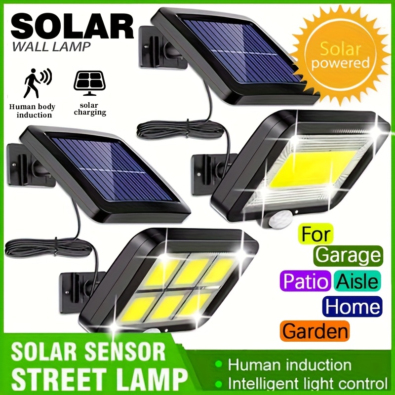 Home Security Flood Lights - LED-zonne-split-wandlamp buiten waterdichte bewegingssensor 3-modus zonne-licht