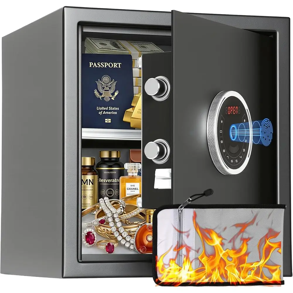 Home Security Safe - 1.5 Automatisch openende biometrische kluis met