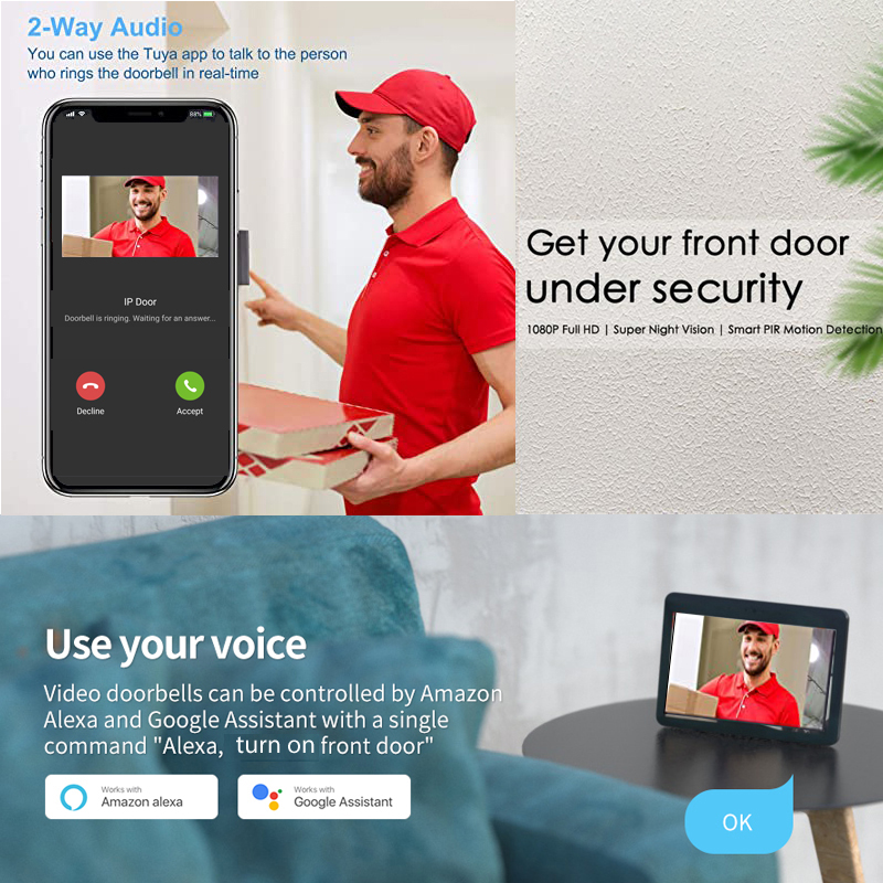 Tuya Smart 1080P Deurbelcamera - Home Security Doorbell Camera recensie en prijs