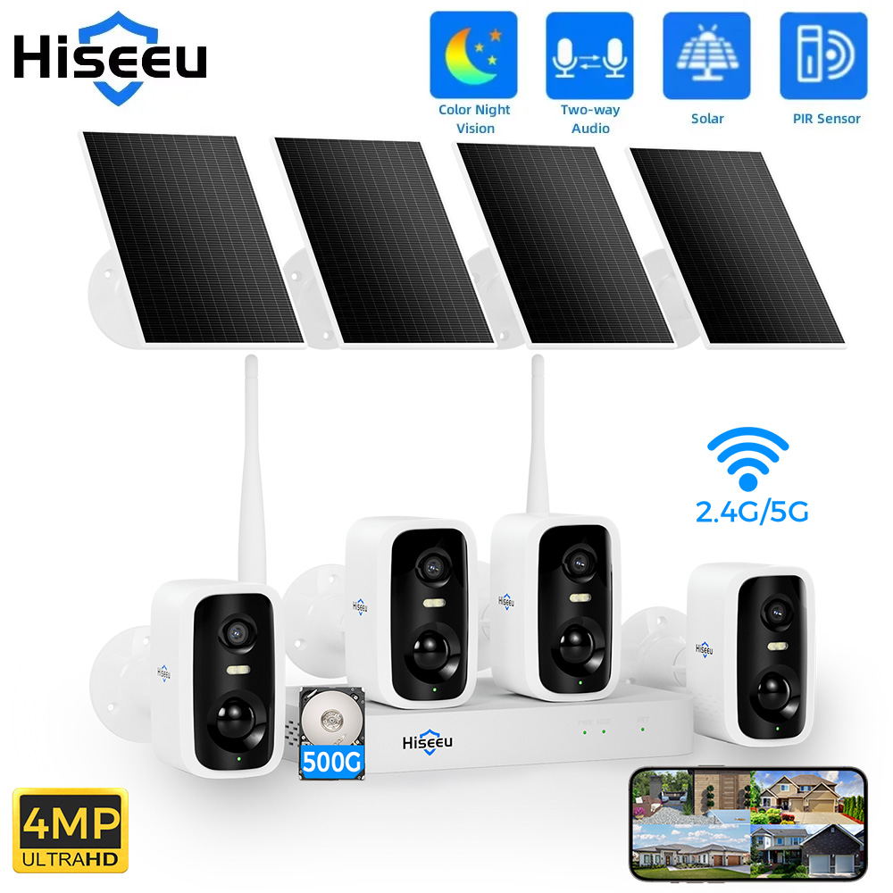 Hiseeu 10CH NVR 4MP WiFi Solar - Home Security Panel recensie en prijs